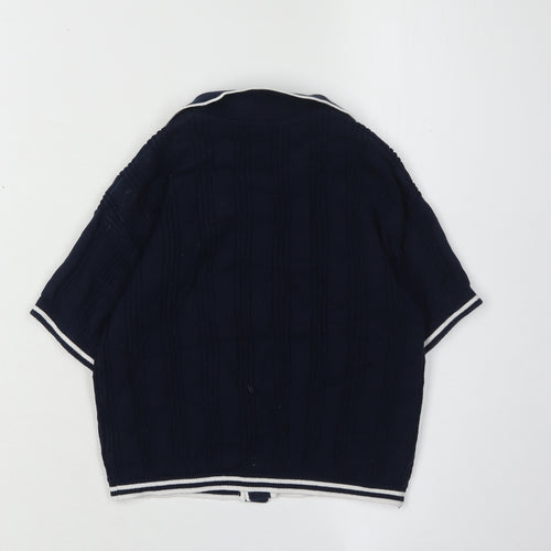 Next Boys Blue Cotton Cardigan, 2 Years, Short Sleeve