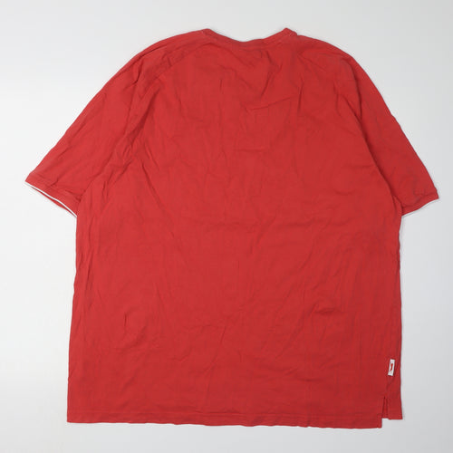 Slazenger Men's Red 2XL V-Neck Cotton T-Shirt
