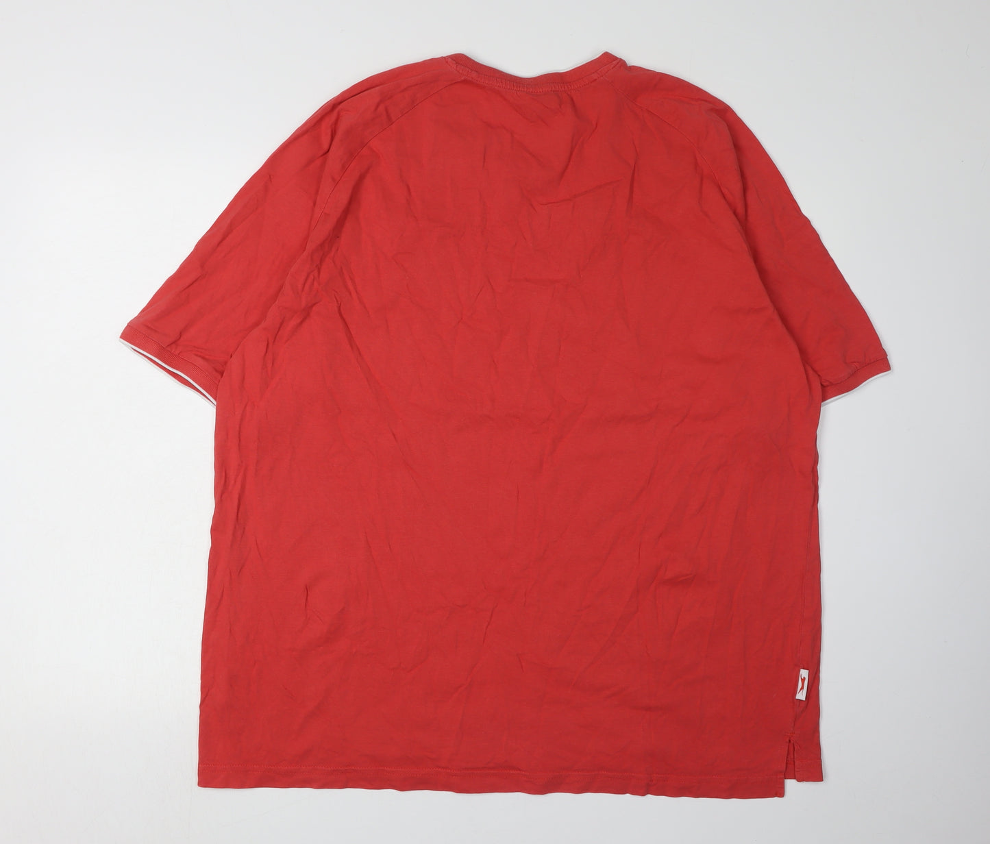 Slazenger Men's Red 2XL V-Neck Cotton T-Shirt