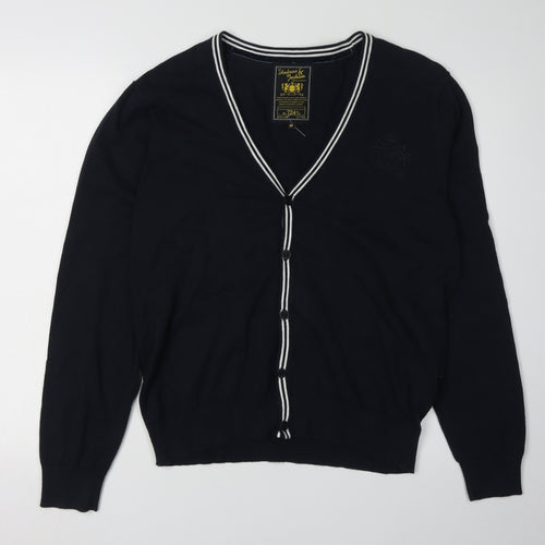 Ambrose & Jackson Men's Black Cardigan, M, V-Neck, Cotton