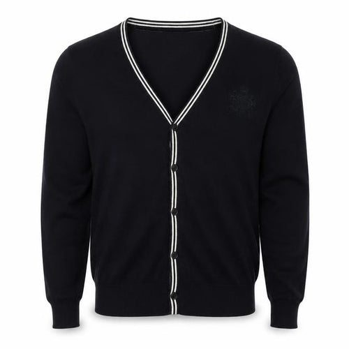 Ambrose & Jackson Men's Black Cardigan, M, V-Neck, Cotton