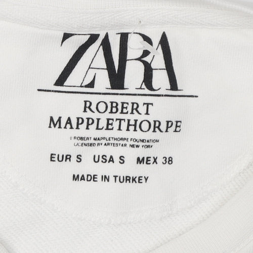 Zara Men's Graphic Print Sweatshirt White S