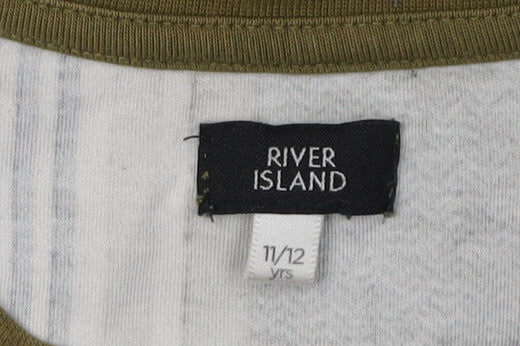 River Island Boys Green Striped T-Shirt 11-12 Years