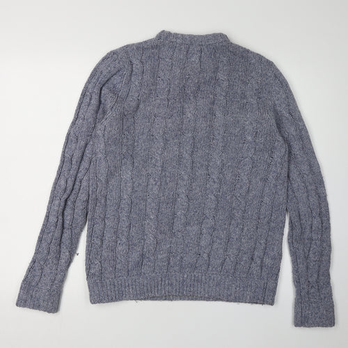 John Partridge Men's Grey Cable Knit Pullover Jumper