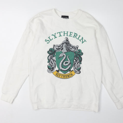 Harry Potter Unisex Kids White Slytherin XL Sweatshirt