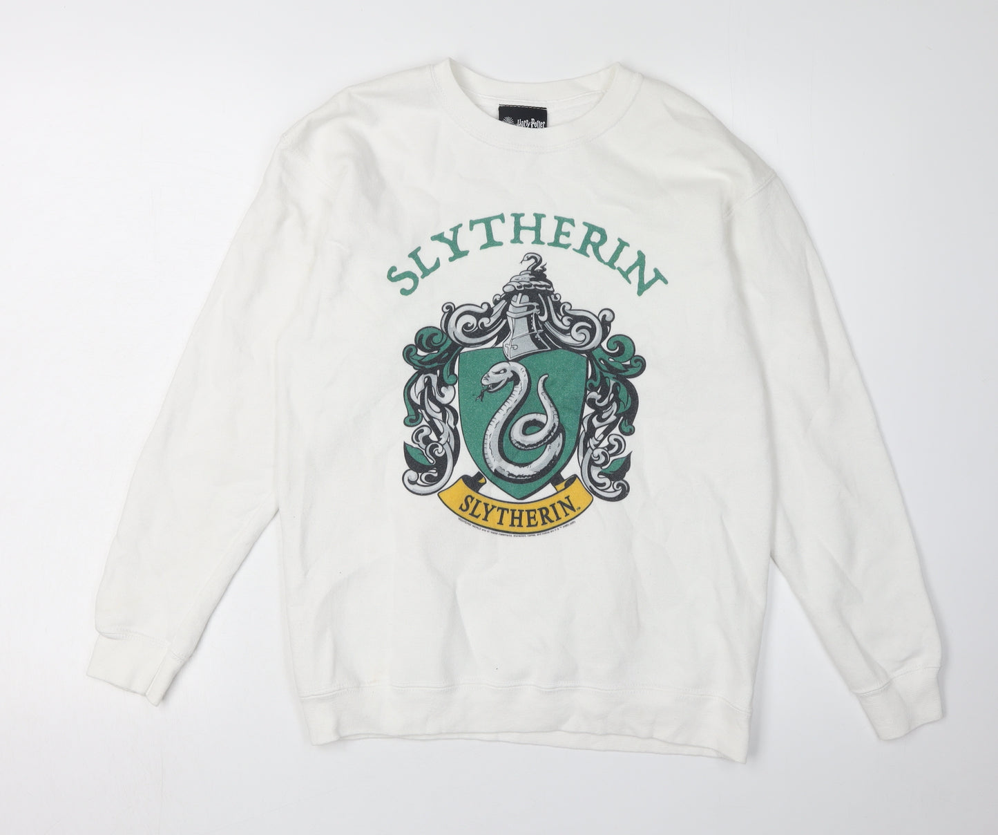 Harry Potter Unisex Kids White Slytherin XL Sweatshirt