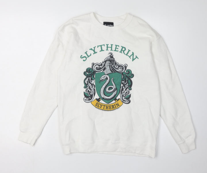 Harry Potter Unisex Kids White Slytherin XL Sweatshirt