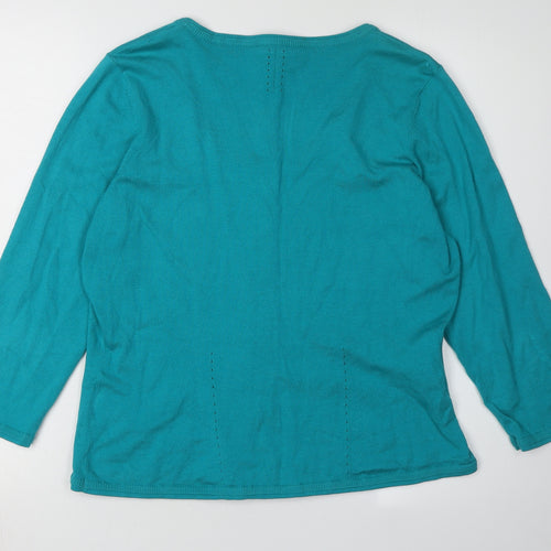 Coast Women's Green Cardigan, Size 18, Casual Scoop Neck