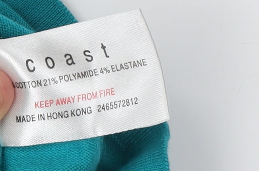 Coast Women's Green Cardigan, Size 18, Casual Scoop Neck