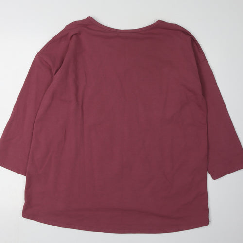 Diverse Women's Red Pullover Sweatshirt, One Size, Star Print