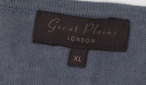 Great Plains Women's Blue XL Ruffle Cardigan