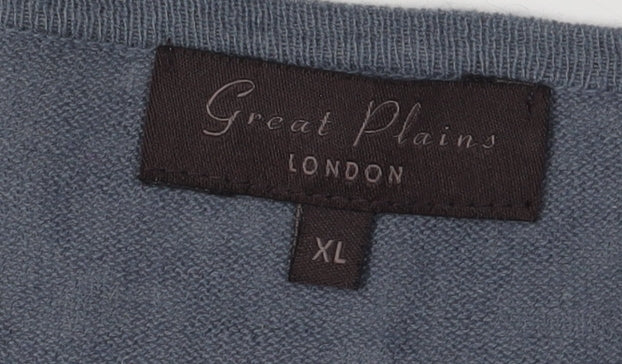 Great Plains Women's Blue XL Ruffle Cardigan
