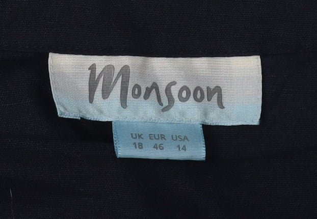 Monsoon Women's Black Short Sleeve Dress Size 18