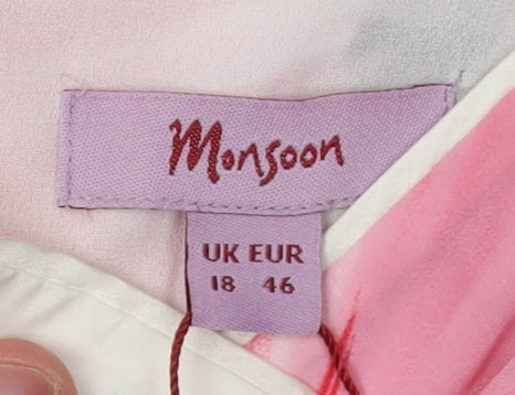 Monsoon Women's Floral Slip Dress, Size 18, Multicoloured