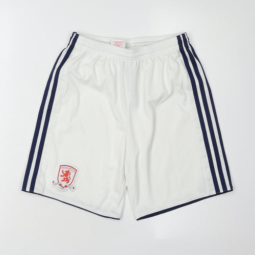 Adidas Boys White Athletic Shorts Size 13-14 Years