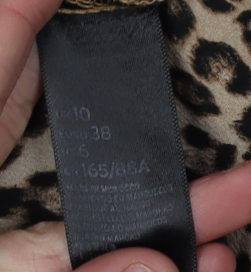 Topshop Women's Brown Animal Print Shift Dress Size 10