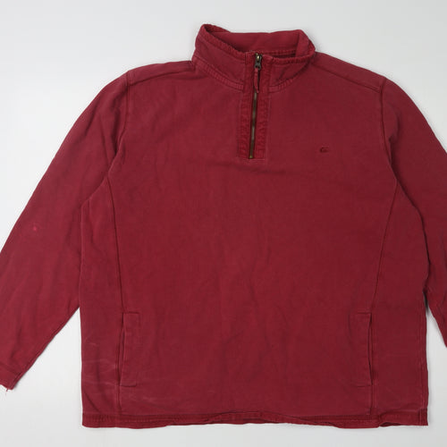 Marks and Spencer Men's Red 1/4 Zip XL Sweatshirt