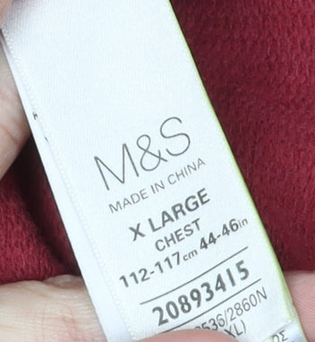 Marks and Spencer Men's Red 1/4 Zip XL Sweatshirt
