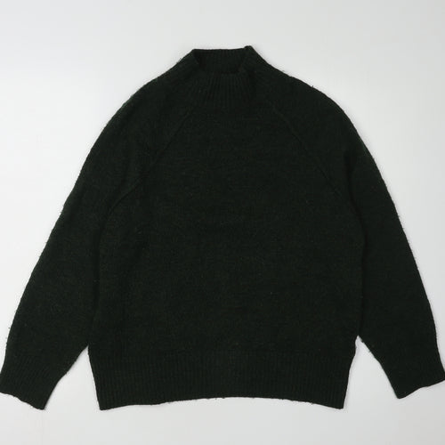 MNG Women's Green Mock Neck Pullover Jumper Size 8