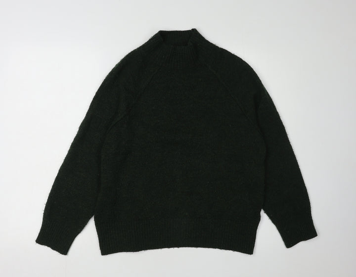 MNG Women's Green Mock Neck Pullover Jumper Size 8