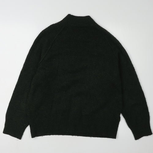 MNG Women's Green Mock Neck Pullover Jumper Size 8