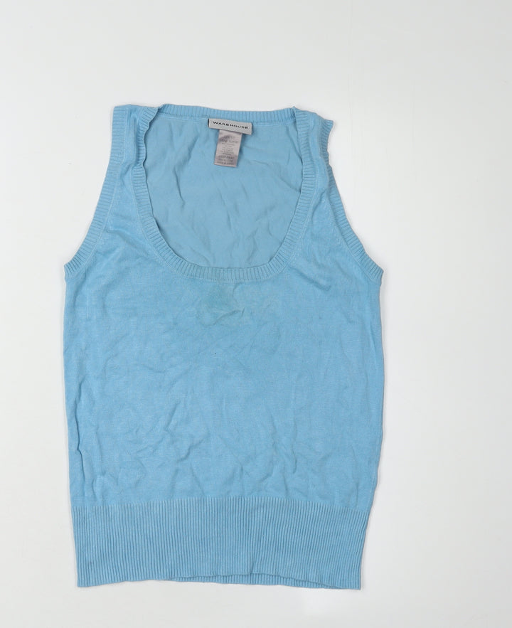 Warehouse Women's Blue Sleeveless Vest UK 10
