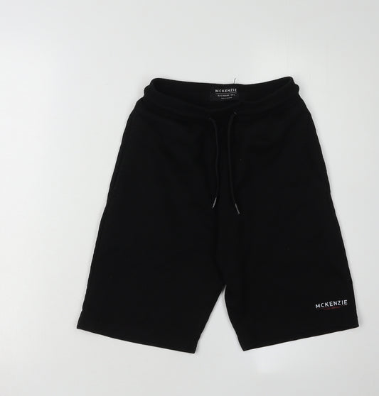 McKenzie Boys Black Sweat Shorts, Size 12-13 Years