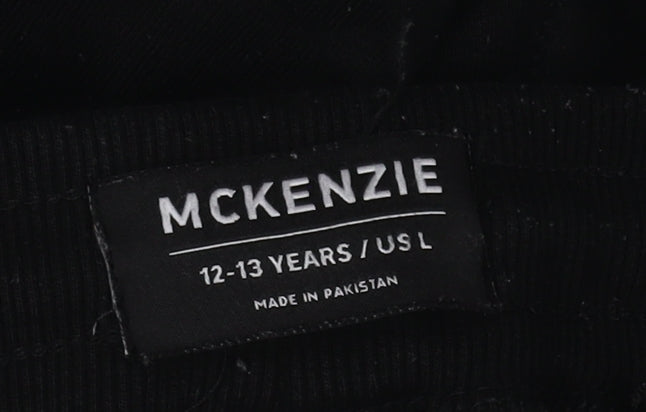 McKenzie Boys Black Sweat Shorts, Size 12-13 Years