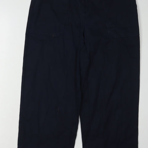 Next Women's Black Cropped Trousers, Size 10L, Elastic Waist