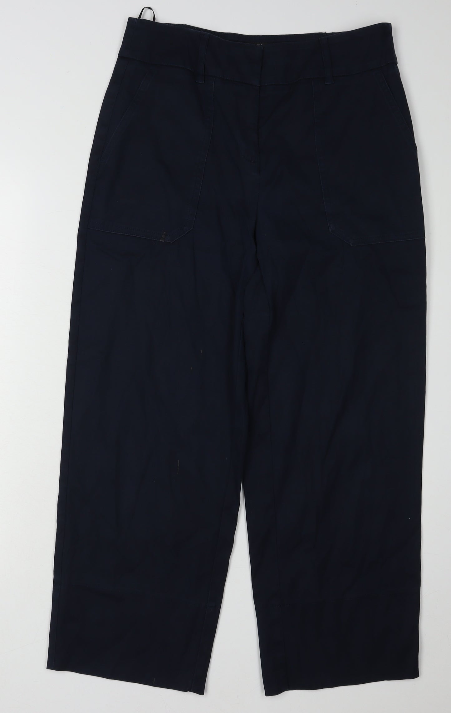 Next Women's Black Cropped Trousers, Size 10L, Elastic Waist