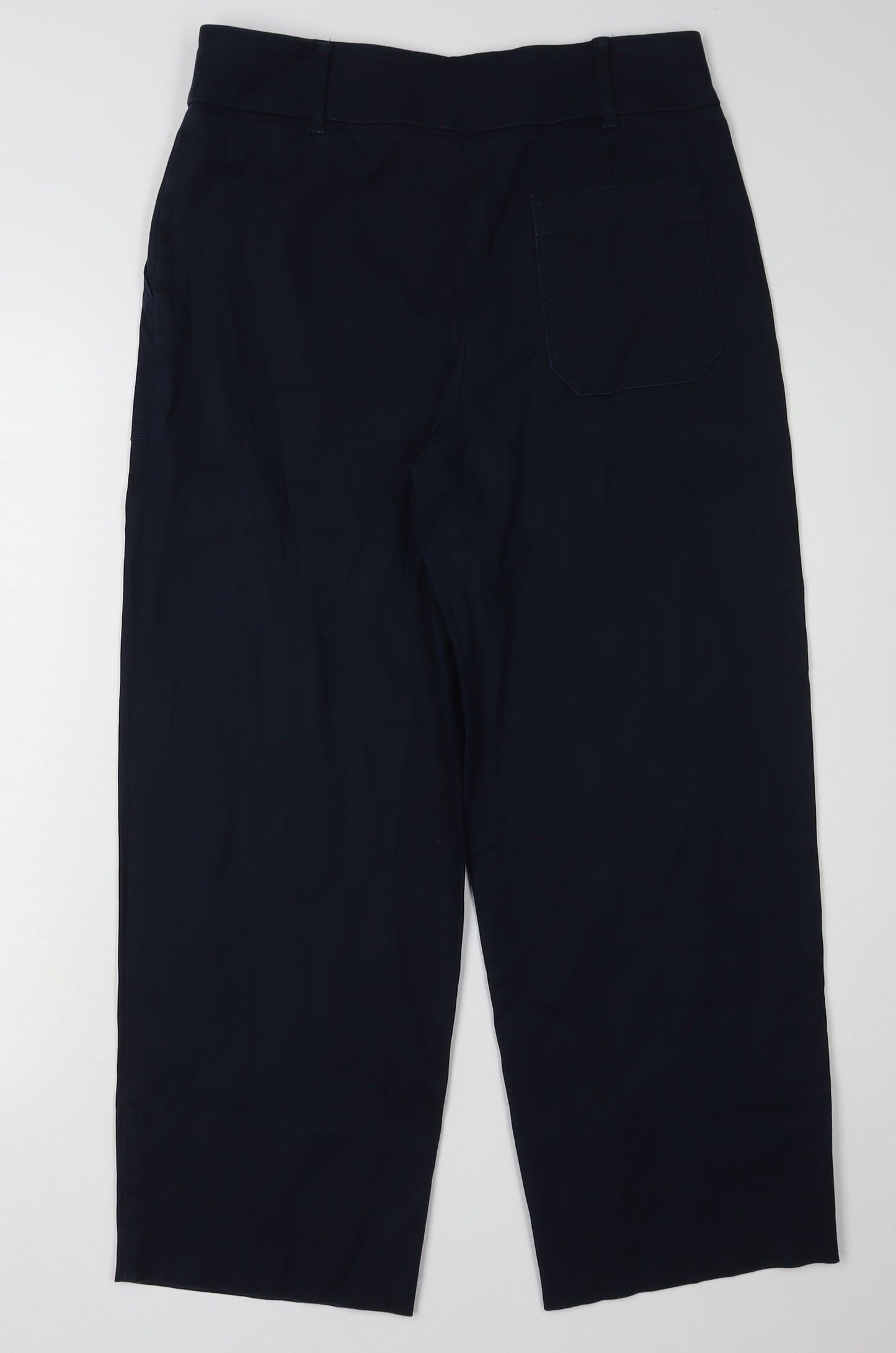 Next Women's Black Cropped Trousers, Size 10L, Elastic Waist