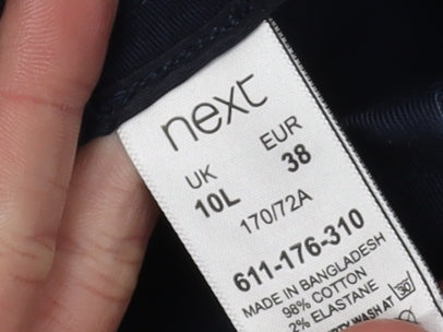 Next Women's Black Cropped Trousers, Size 10L, Elastic Waist