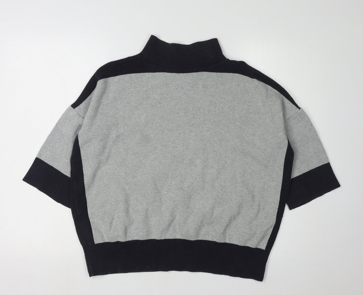 French Connection Women's Grey Mock Neck Pullover Jumper