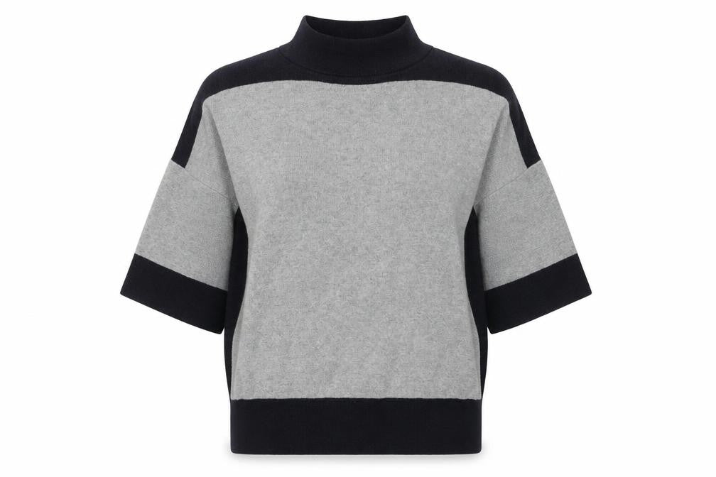 Front view of French Connection Women's Grey Mock Neck jumper