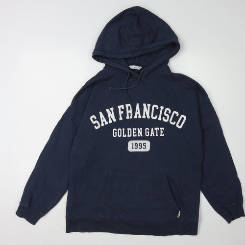 MNG Unisex Blue Pullover Hoodie M Logo Graphic
