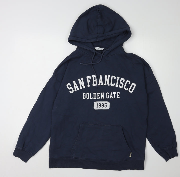 MNG Unisex Blue Pullover Hoodie M Logo Graphic