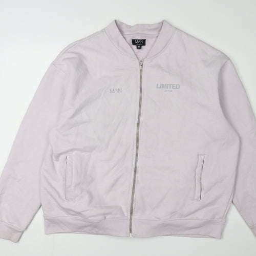 boohooMAN Men's White Full Zip Sweatshirt M