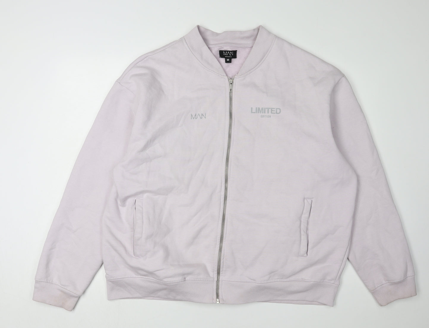 boohooMAN Men's White Full Zip Sweatshirt M