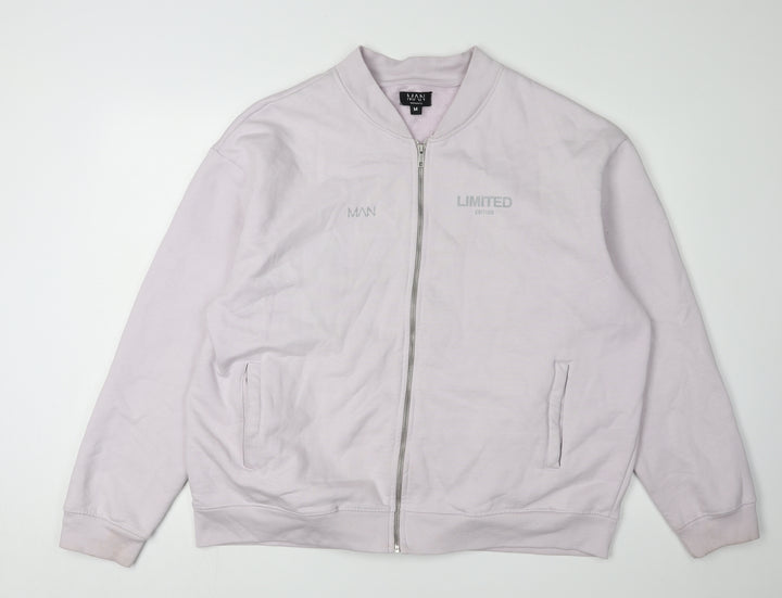 boohooMAN Men's White Full Zip Sweatshirt M