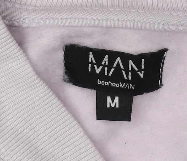 boohooMAN Men's White Full Zip Sweatshirt M