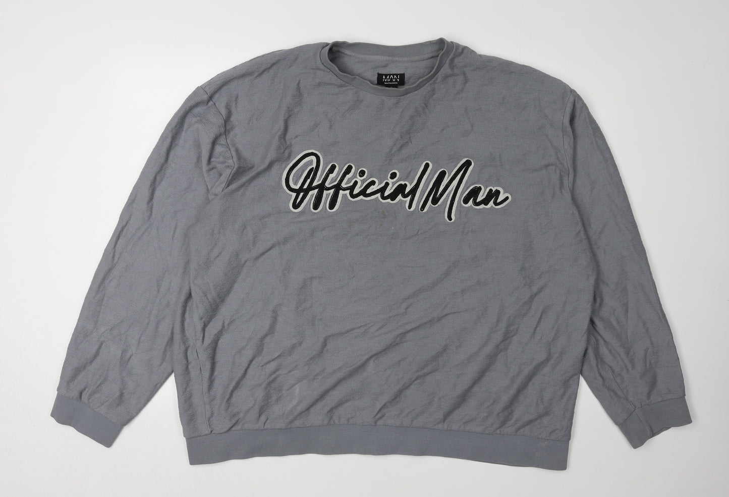 boohooMAN Men's Grey Pullover XL Sweatshirt