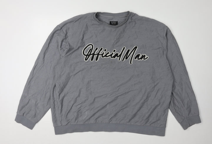 boohooMAN Men's Grey Pullover XL Sweatshirt