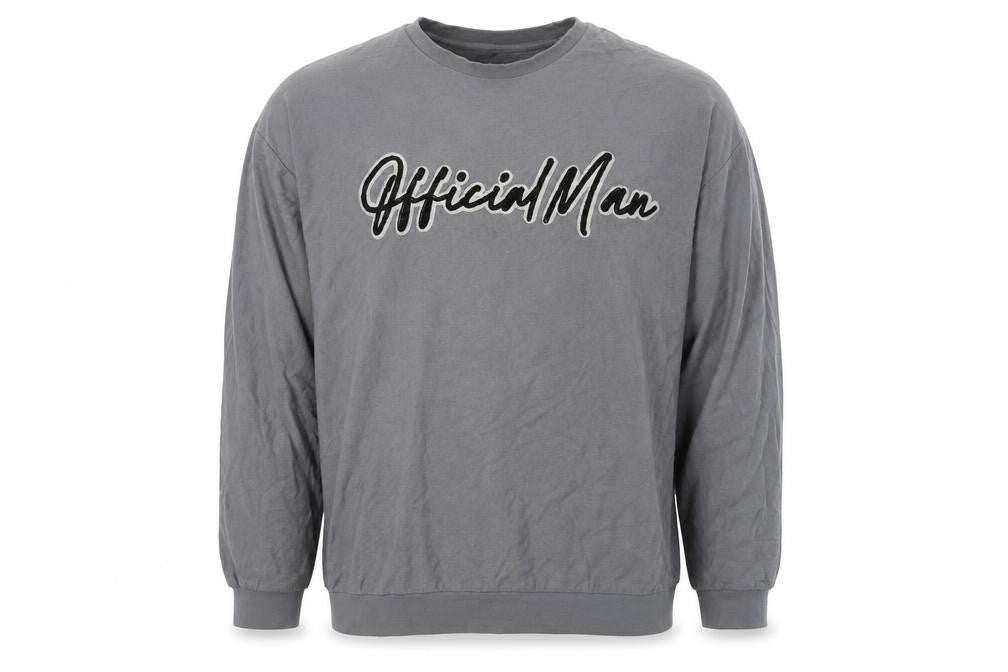 Front view of boohooMAN Men's Grey Pullover XL Sweatshirt