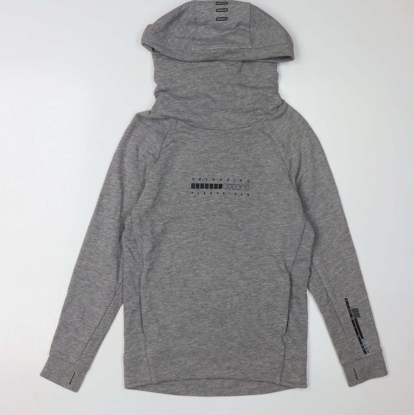 Next Boys Grey Hoodie Size 9-10, Graphic Print, Casual Wear