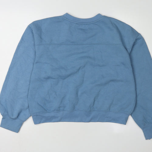 Zara Women's Blue Pullover Sweatshirt, Medium, Cotton
