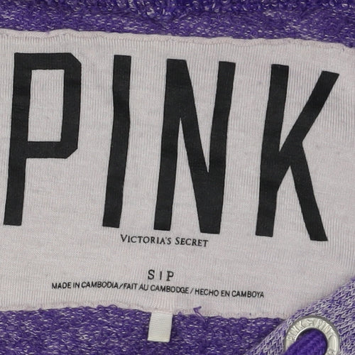 PINK Women's Purple Full Zip Hoodie - Size S