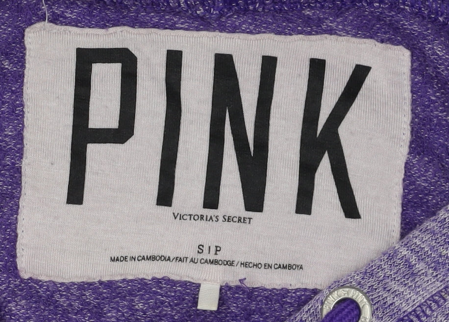 PINK Women's Purple Full Zip Hoodie - Size S