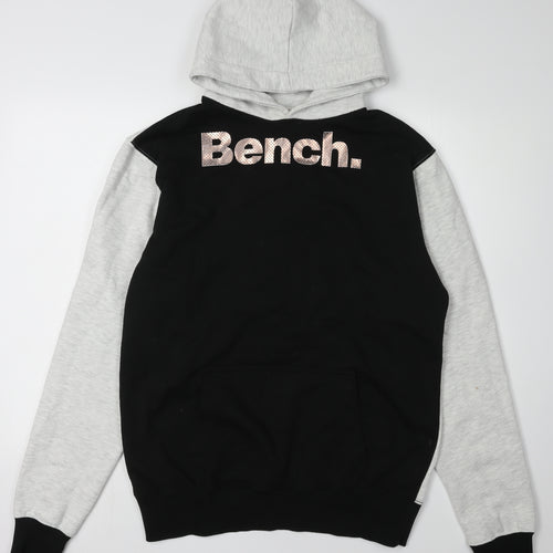 Crosshatch Unisex Black & Grey Hoodie, Large, Pullover
