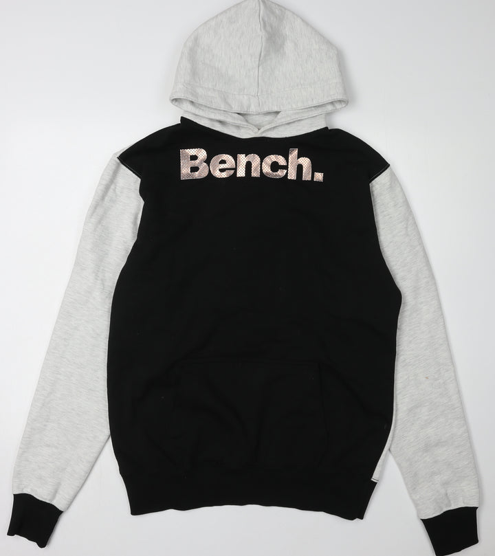 Crosshatch Unisex Black & Grey Hoodie, Large, Pullover