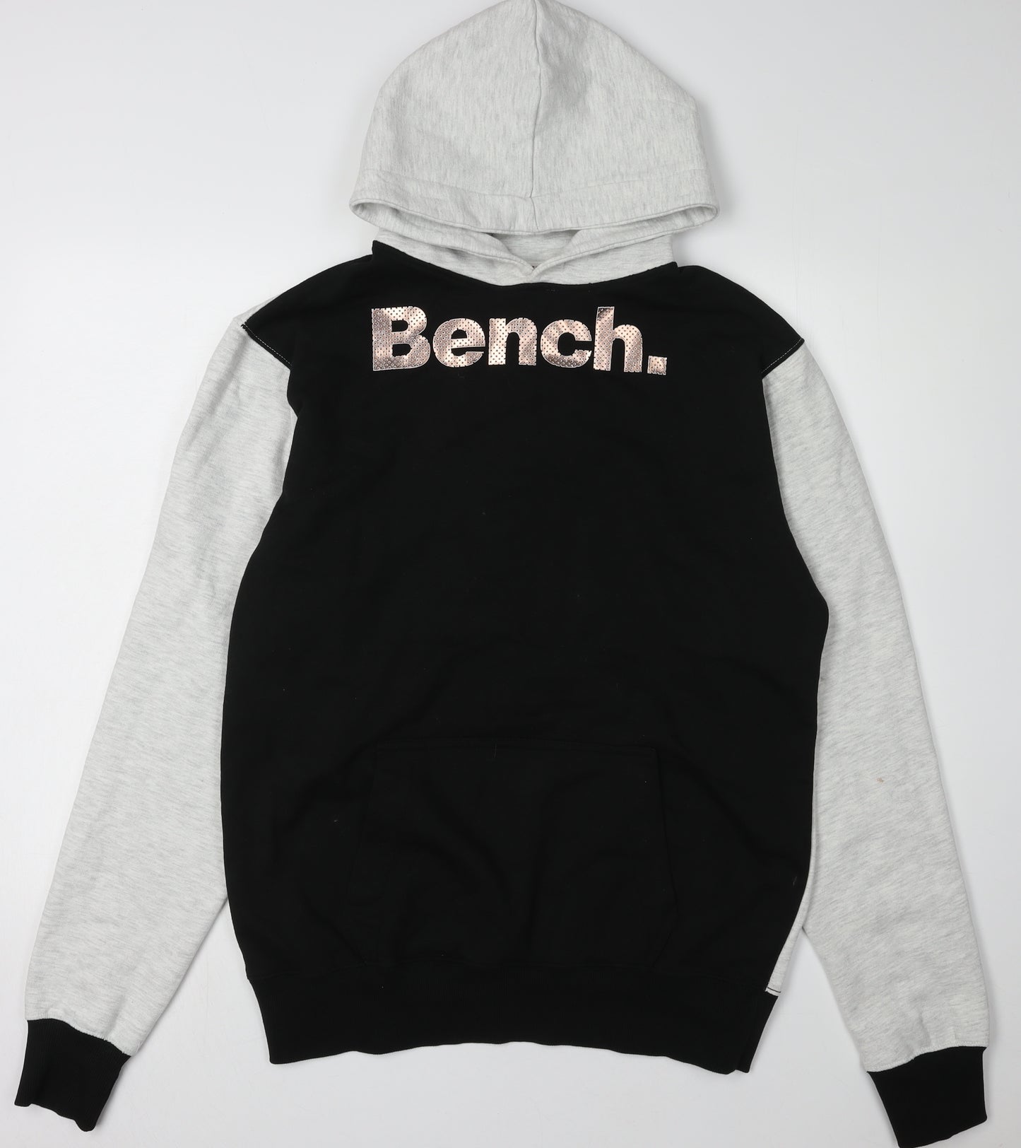 Crosshatch Unisex Black & Grey Hoodie, Large, Pullover